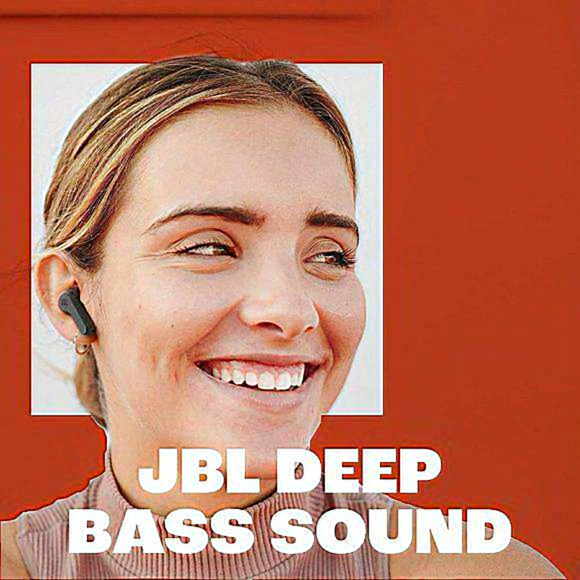 Small JBL Vibe Beam True Wireless Headphones -‎ Black-White